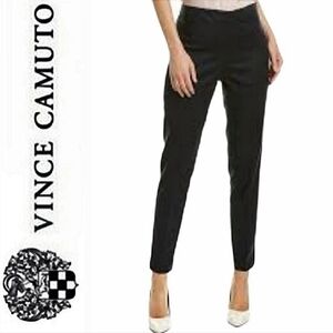 Vince Camuto Flat Front Side Zip Tapered Ankle Pant in Dark Denim Blue 8